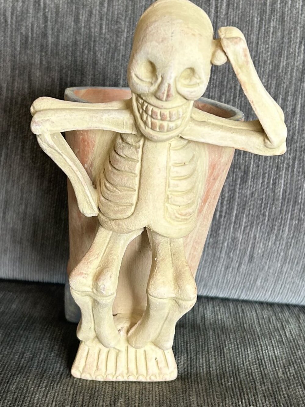 Skeleton Ceramic Planter - Purchased in New Orleans - Brand New